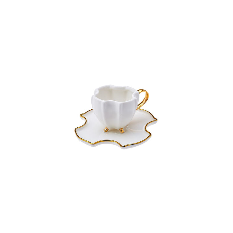 KARACA IVORY 2-PERSON COFFEE CUP, WHITE