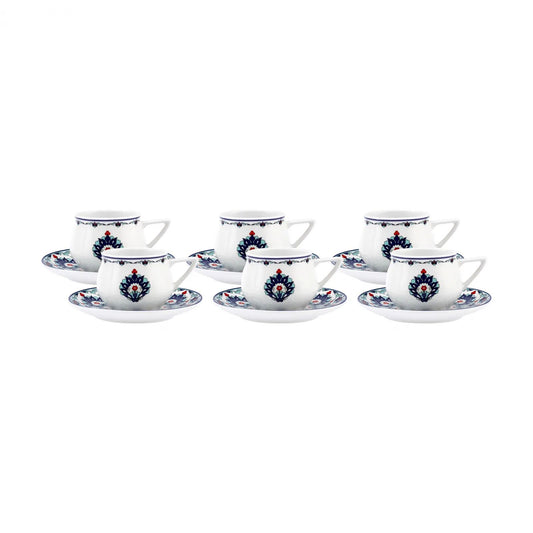 KARACA CHLOE 6 PERSON COFFEE CUP SET BLUE