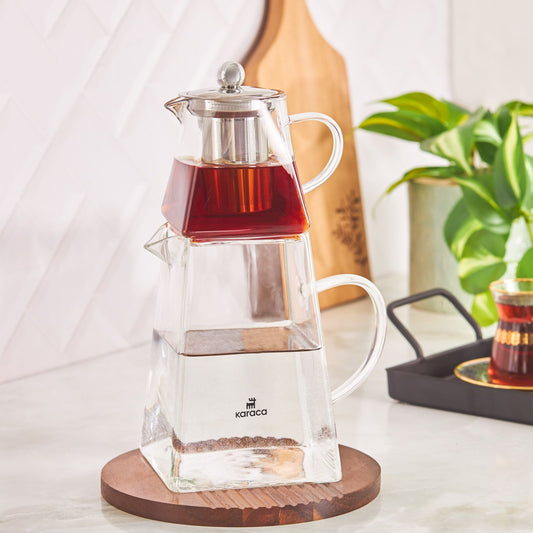 KARACA GIZA BOROSILICATE GLASS TEA POT SET