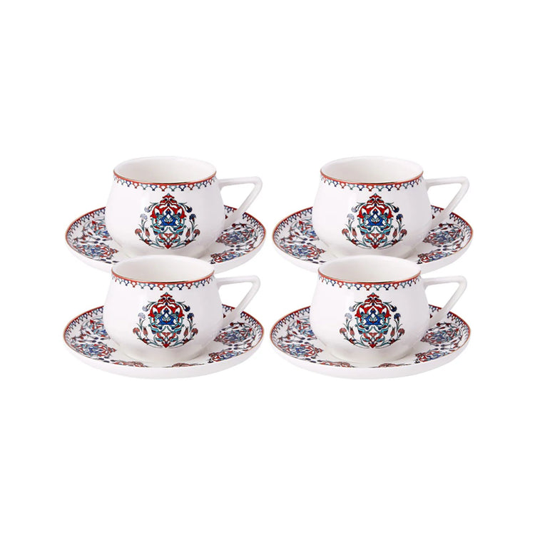 KARACA NAKKAŞ 4 PERSON TEA SET, MULTICOLOR