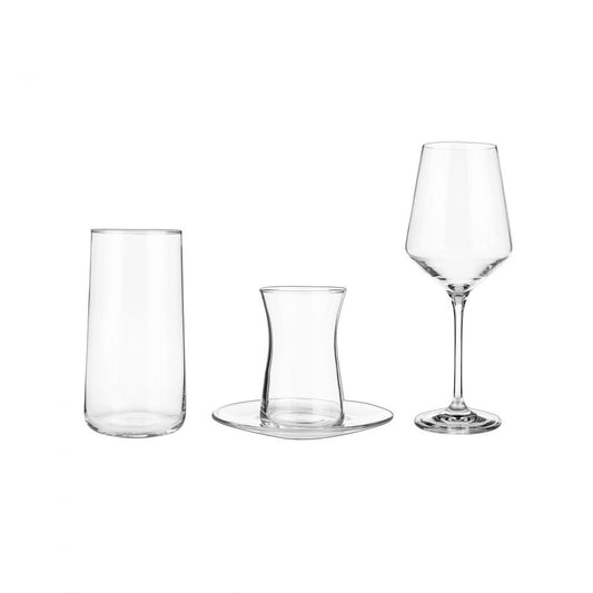 KARACA VIVID 24-PIECE GLASS SET, TRANSPARENT