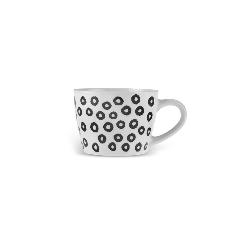 KARACA LINDA PATTERNED 350 ML MUG, BLACK