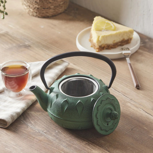 KARACA GREENISH CAST IRON TEAPOT 600 ML, GREEN