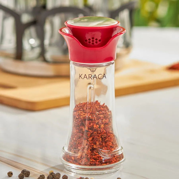 KARACA NORİ RED ROUND 7-PIECE SPICE SET, RED