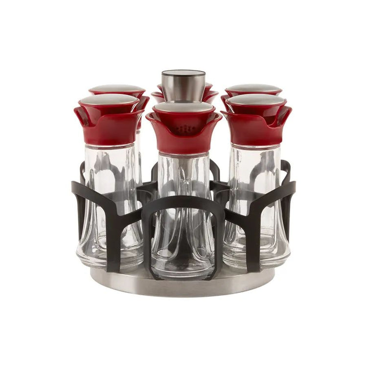 KARACA NORİ RED ROUND 7-PIECE SPICE SET, RED