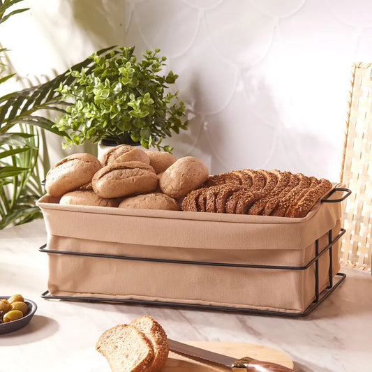 KARACA FONTE CREAM BREAD BASKET LARGE,